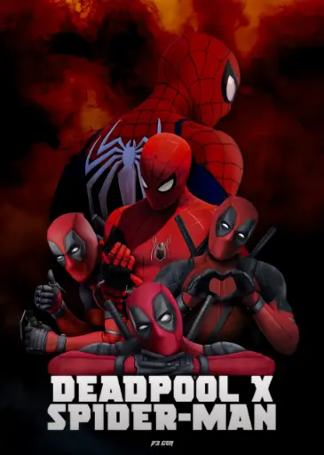 Deadpool X Spiderman | Metal Poster